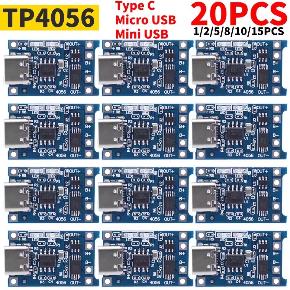 Tp4056 Module - 1-20 pces tipo-c/micro/mini usb 5v 1a