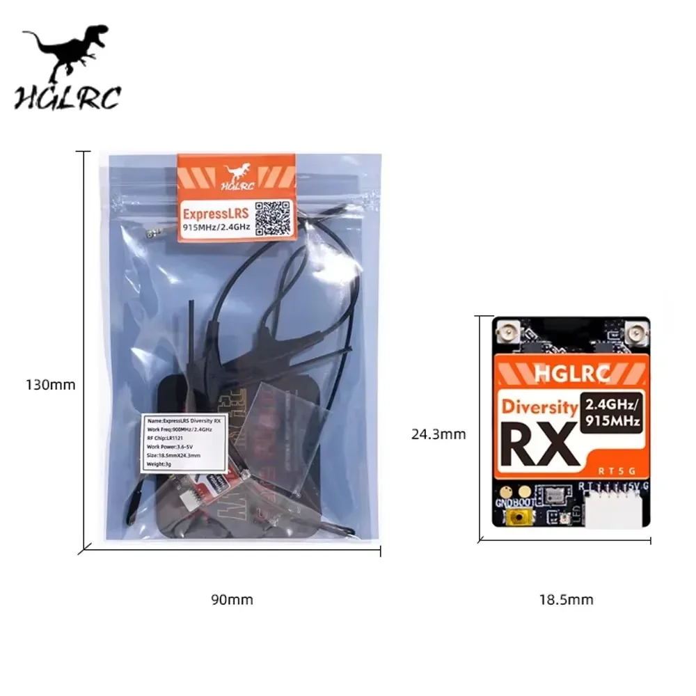 Receptor HGLRC Dualband RX Exp - Antenna 2.4Ghz avaliação e preço